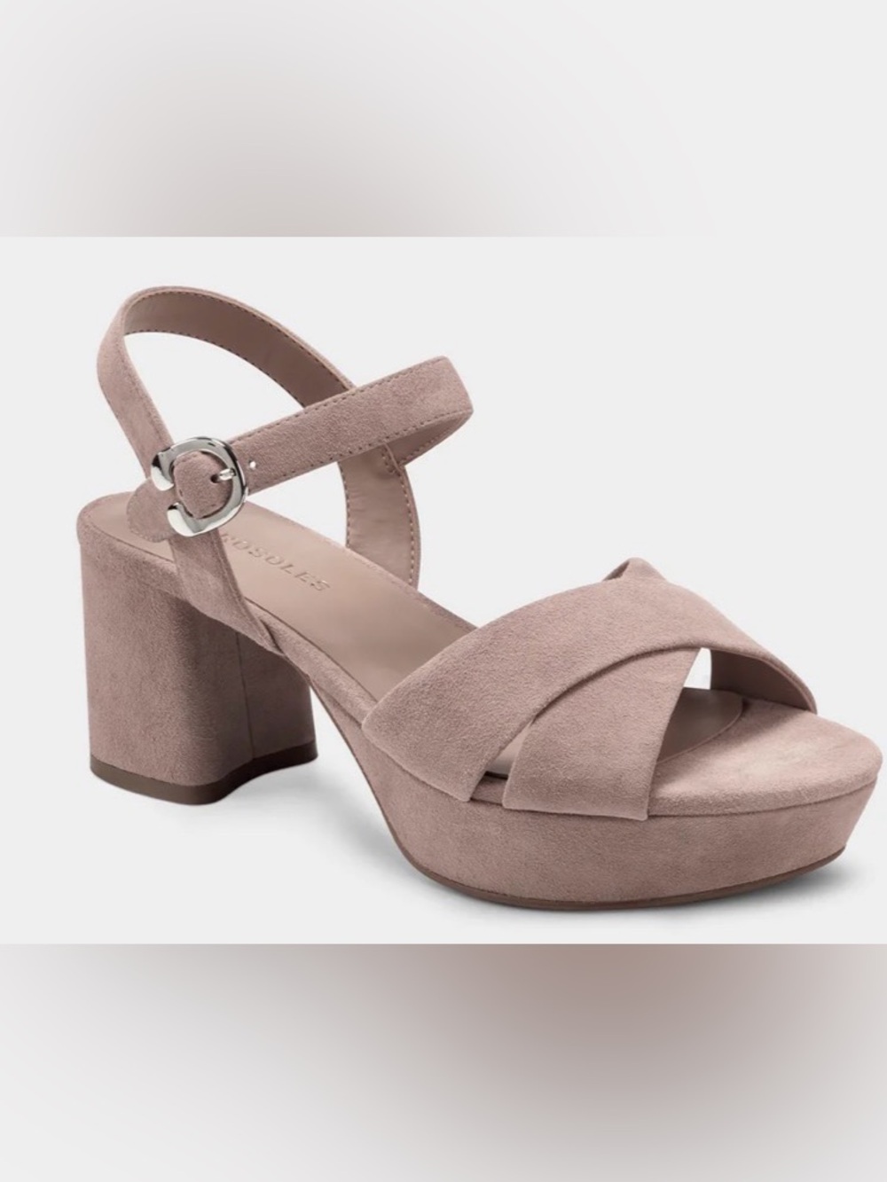 Aerosoles Cosmos Comfortable Women's Platform Sandal in Blush Suede, size 9 NWT